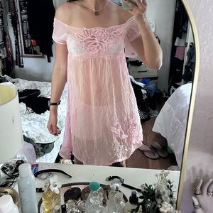 Y2K Baby Pink babydoll dress